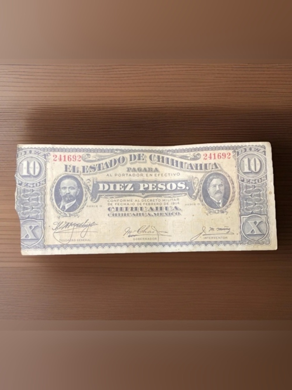 1914 - 10 Pesos #383 - Series D